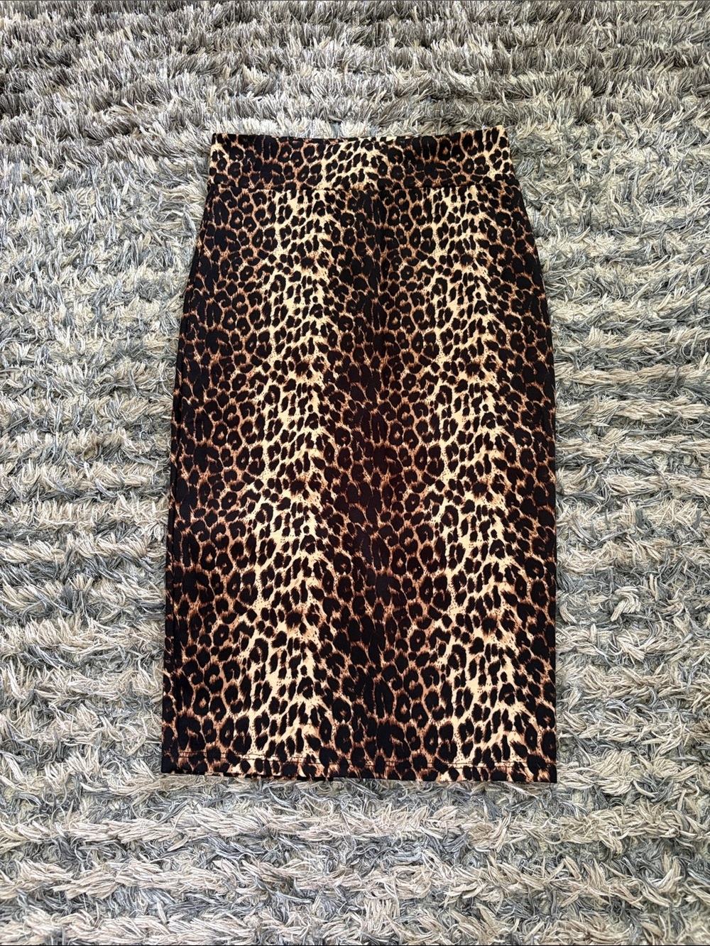 meraki Leopard-Print Pencil Skirt in Brown and Black